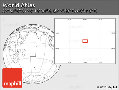 Blank Location Map of the Area around 22° 33' 23" S, 65° 31' 30" E
