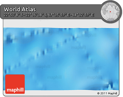 Physical 3D Map of the Area around 22° 33' 23" S, 68° 4' 29" E