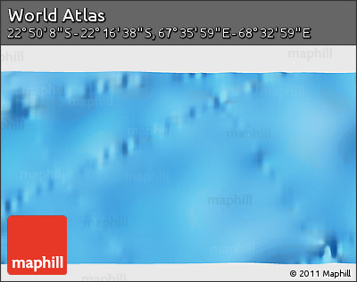 Physical 3D Map of the Area around 22° 33' 23" S, 68° 4' 29" E