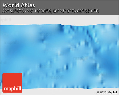 Physical 3D Map of the Area around 22° 33' 23" S, 68° 55' 30" E