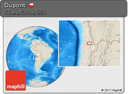 Shaded Relief Location Map of Dupont