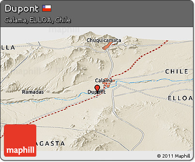 Shaded Relief Panoramic Map of Dupont