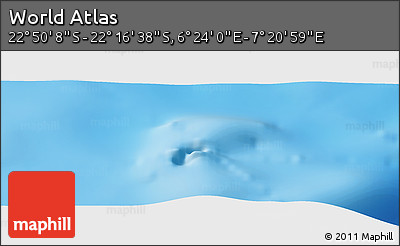 Physical Panoramic Map of the Area around 22° 33' 23" S, 6° 52' 30" E