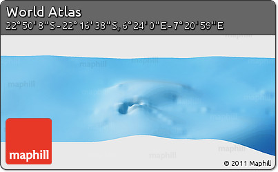 Physical Panoramic Map of the Area around 22° 33' 23" S, 6° 52' 30" E