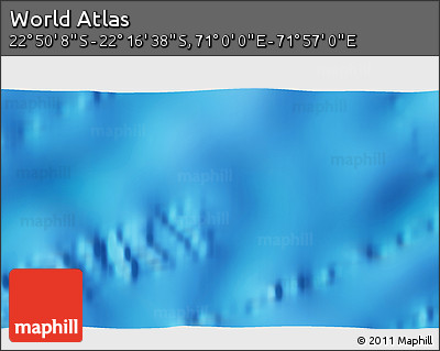 Physical 3D Map of the Area around 22° 33' 23" S, 71° 28' 29" E