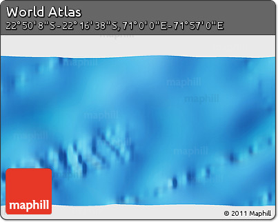 Physical 3D Map of the Area around 22° 33' 23" S, 71° 28' 29" E