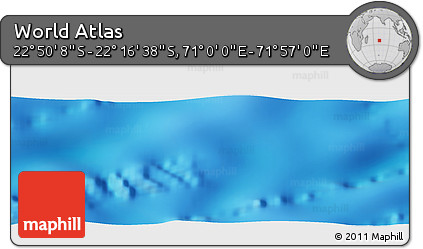 Physical Panoramic Map of the Area around 22° 33' 23" S, 71° 28' 29" E