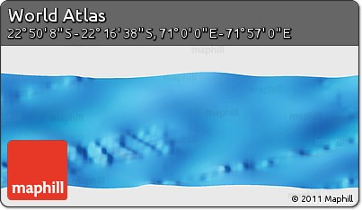 Physical Panoramic Map of the Area around 22° 33' 23" S, 71° 28' 29" E