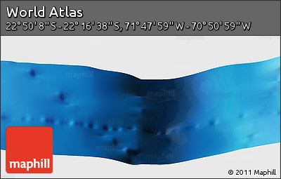 Physical Panoramic Map of the Area around 22° 33' 23" S, 71° 19' 29" W