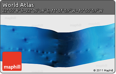 Physical Panoramic Map of the Area around 22° 33' 23" S, 71° 19' 29" W