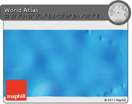 Physical 3D Map of the Area around 22° 33' 23" S, 74° 1' 30" E
