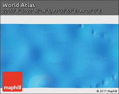 Physical 3D Map of the Area around 22° 33' 23" S, 74° 1' 30" E
