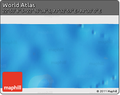 Physical 3D Map of the Area around 22° 33' 23" S, 74° 1' 30" E