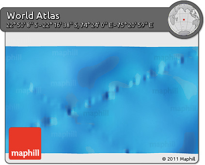 Physical 3D Map of the Area around 22° 33' 23" S, 74° 52' 30" E