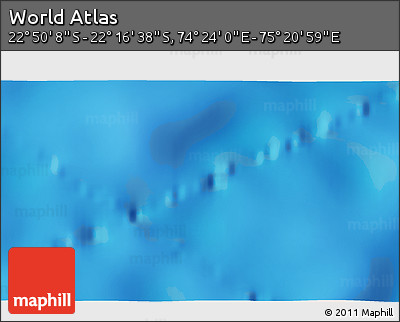 Physical 3D Map of the Area around 22° 33' 23" S, 74° 52' 30" E