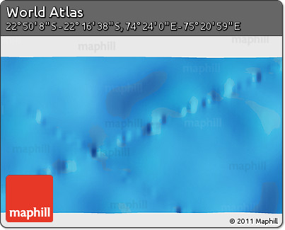 Physical 3D Map of the Area around 22° 33' 23" S, 74° 52' 30" E