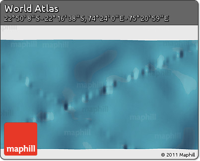 Satellite 3D Map of the Area around 22° 33' 23" S, 74° 52' 30" E
