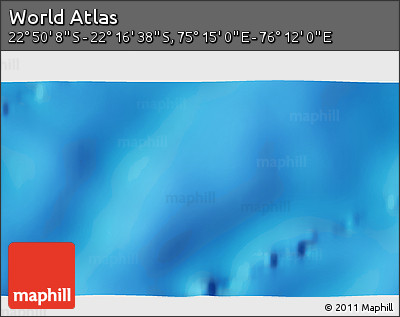 Physical 3D Map of the Area around 22° 33' 23" S, 75° 43' 29" E