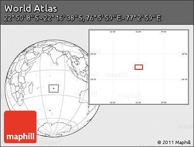 Blank Location Map of the Area around 22° 33' 23" S, 76° 34' 29" E