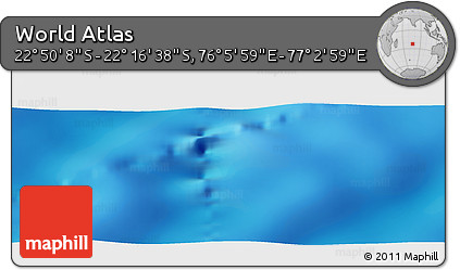 Physical Panoramic Map of the Area around 22° 33' 23" S, 76° 34' 29" E