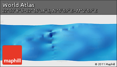 Physical Panoramic Map of the Area around 22° 33' 23" S, 76° 34' 29" E