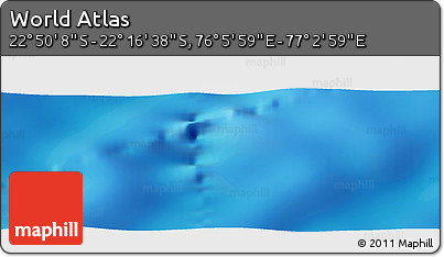 Physical Panoramic Map of the Area around 22° 33' 23" S, 76° 34' 29" E