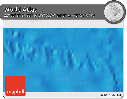 Physical 3D Map of the Area around 22° 33' 23" S, 76° 25' 30" W