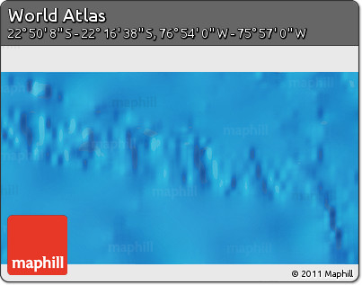 Physical 3D Map of the Area around 22° 33' 23" S, 76° 25' 30" W