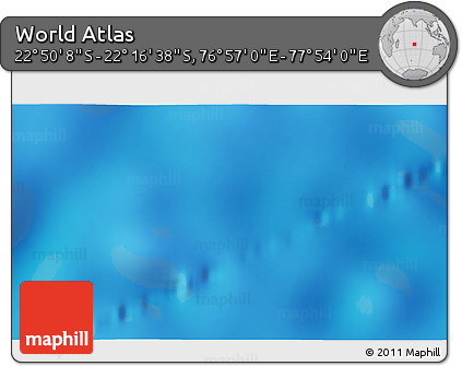 Physical 3D Map of the Area around 22° 33' 23" S, 77° 25' 30" E