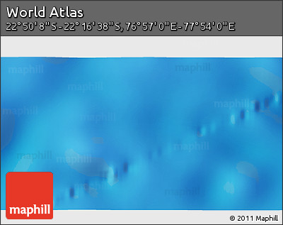 Physical 3D Map of the Area around 22° 33' 23" S, 77° 25' 30" E
