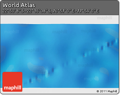 Physical 3D Map of the Area around 22° 33' 23" S, 77° 25' 30" E