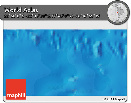 Political 3D Map of the Area around 22° 33' 23" S, 77° 16' 30" W