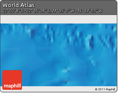 Political 3D Map of the Area around 22° 33' 23" S, 77° 16' 30" W