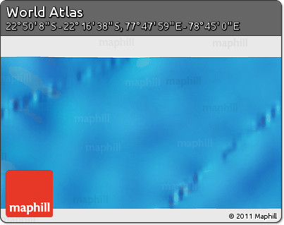 Physical 3D Map of the Area around 22° 33' 23" S, 78° 16' 30" E