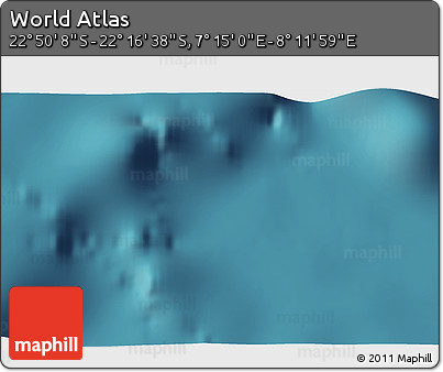 Satellite 3D Map of the Area around 22° 33' 23" S, 7° 43' 29" E