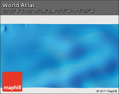 Physical 3D Map of the Area around 22° 33' 23" S, 7° 34' 30" W