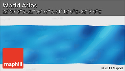 Physical Panoramic Map of the Area around 22° 33' 23" S, 81° 40' 30" E