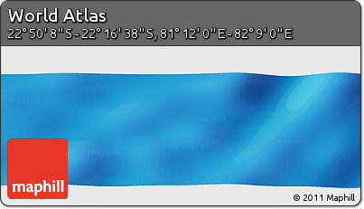 Physical Panoramic Map of the Area around 22° 33' 23" S, 81° 40' 30" E