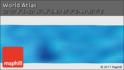 Physical Panoramic Map of the Area around 22° 33' 23" S, 84° 13' 29" E