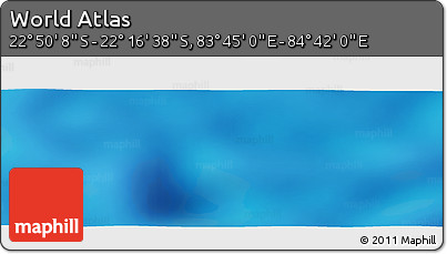 Physical Panoramic Map of the Area around 22° 33' 23" S, 84° 13' 29" E