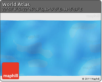 Physical 3D Map of the Area around 22° 33' 23" S, 87° 37' 30" E