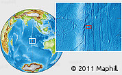 Physical Location Map of the area around 22° 33' 23" S, 89° 19' 29" E