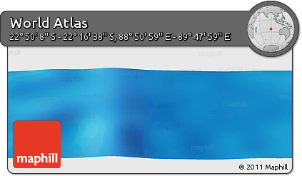Physical Panoramic Map of the Area around 22° 33' 23" S, 89° 19' 29" E