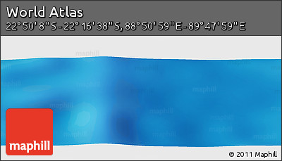 Physical Panoramic Map of the Area around 22° 33' 23" S, 89° 19' 29" E