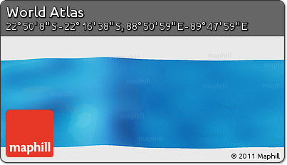 Physical Panoramic Map of the Area around 22° 33' 23" S, 89° 19' 29" E