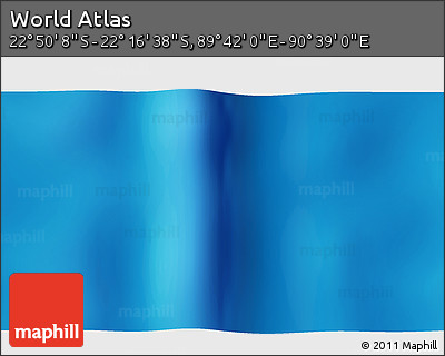 Physical 3D Map of the Area around 22° 33' 23" S, 90° 10' 30" E