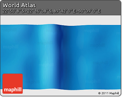 Physical 3D Map of the Area around 22° 33' 23" S, 90° 10' 30" E