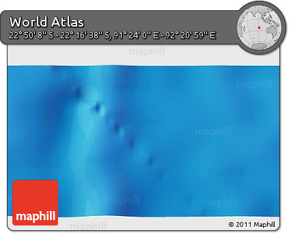 Physical 3D Map of the Area around 22° 33' 23" S, 91° 52' 30" E