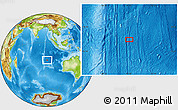 Physical Location Map of the area around 22° 33' 23" S, 91° 52' 30" E
