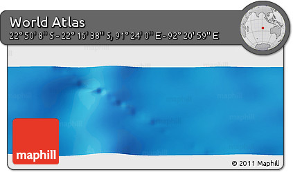 Physical Panoramic Map of the Area around 22° 33' 23" S, 91° 52' 30" E